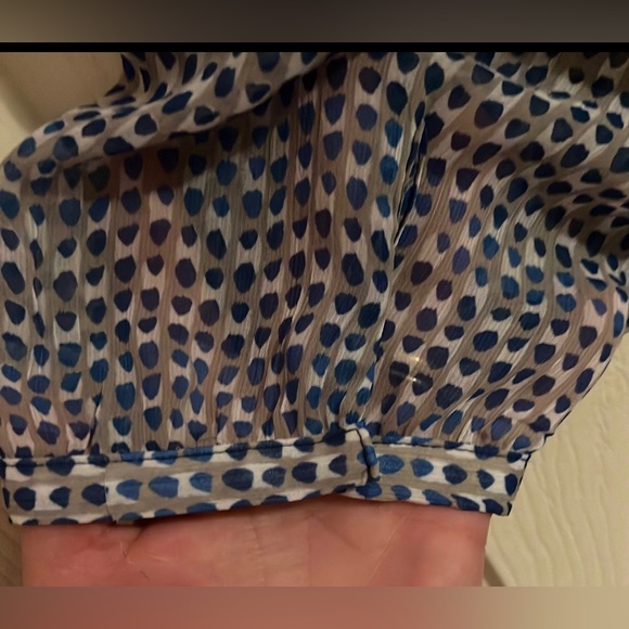 A.n.a sheer top blouse shirt, size petite small, NWT, blue - Picture 5 of 7